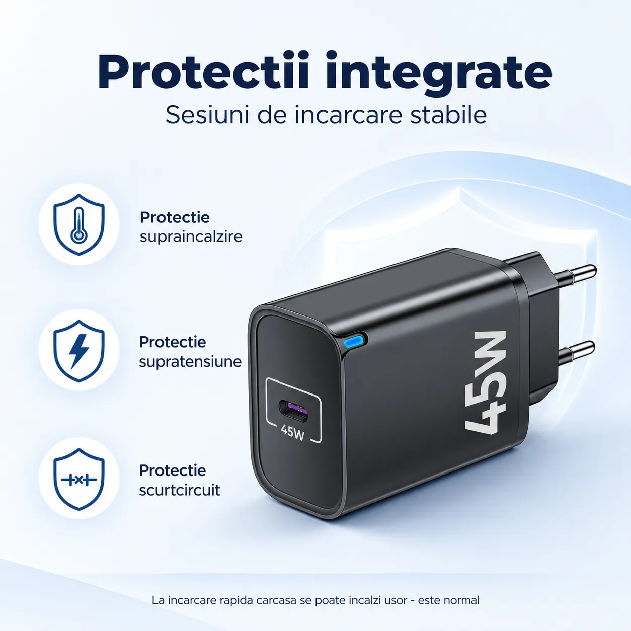 Timebox 45W incarcator retea Type-C negru fast charge