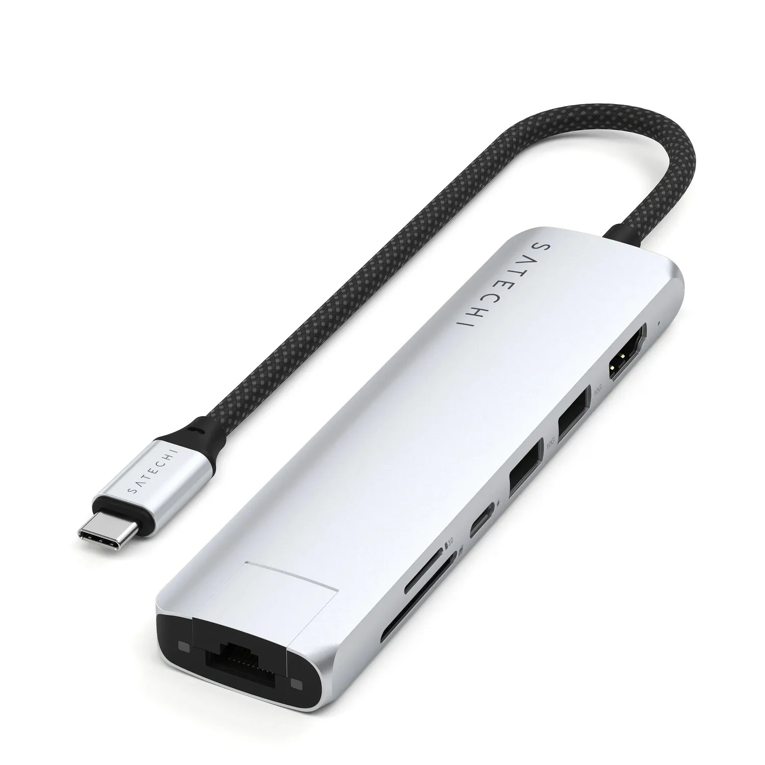 Satechi 7-in-1 USB-C Slim adaptor multiport Space Grey Ethernet