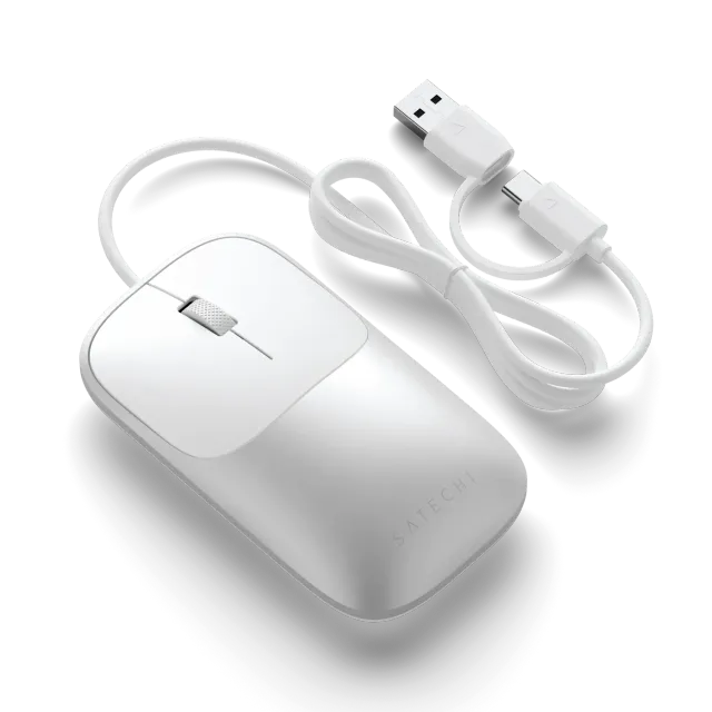 Satechi Slim LX Wired Mouse mouse cu fir Silver