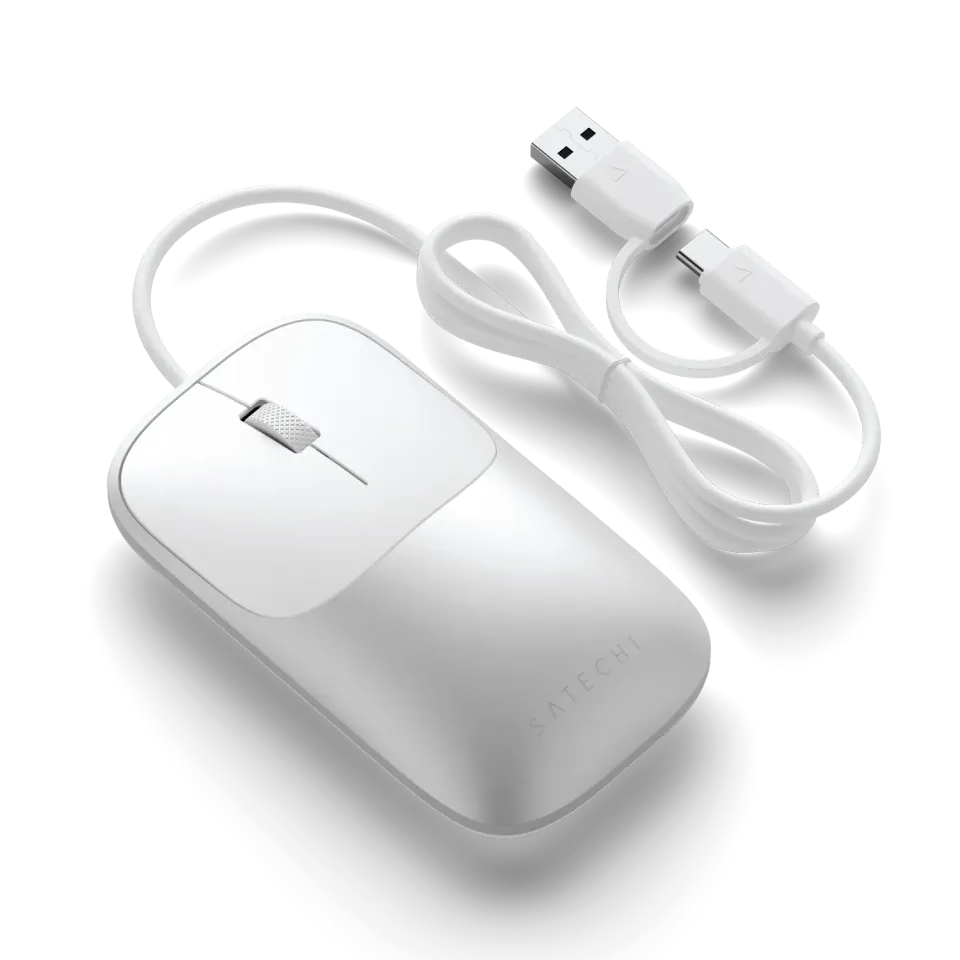 Satechi Slim LX Wired Mouse mouse cu fir Silver