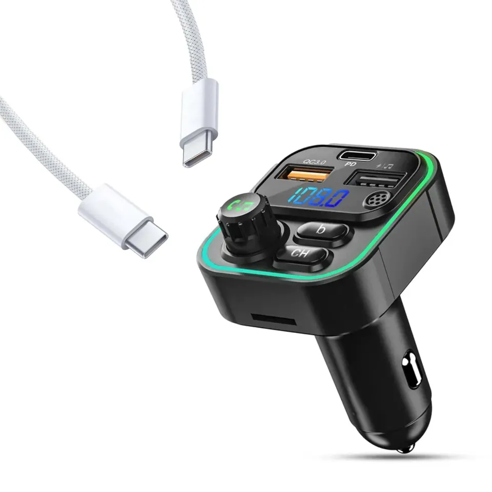 Timebox Pachet accesorii auto USB-C 66W 1m alb hands-free