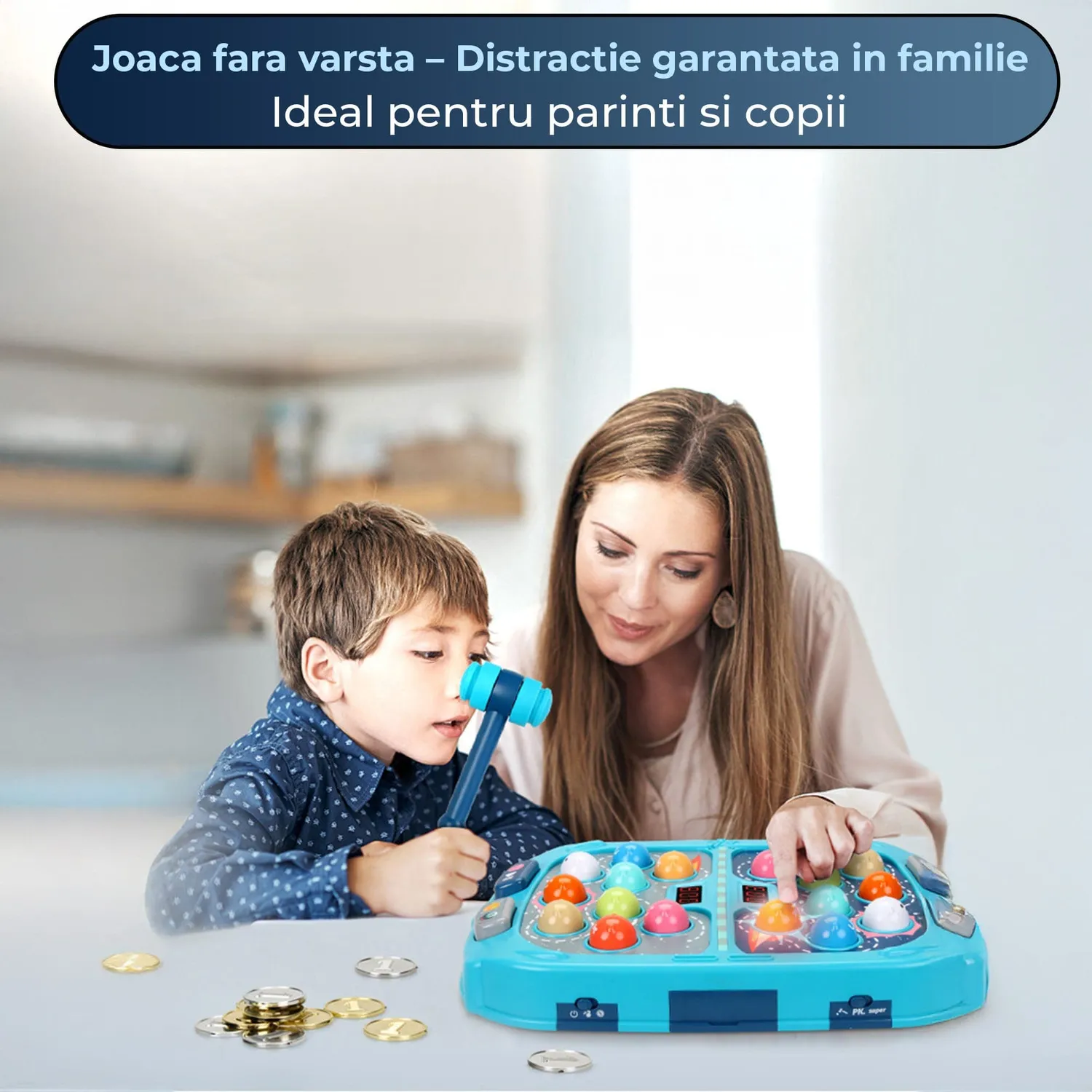 Timebox Jucărie interactivă copii 3-6 ani albastră lumini