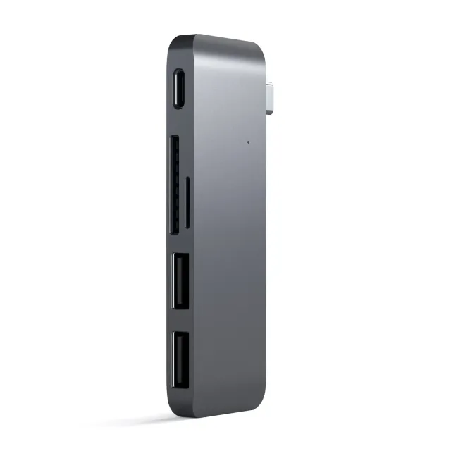 Satechi Type-C Pass-Through hub USB-C gri spatial