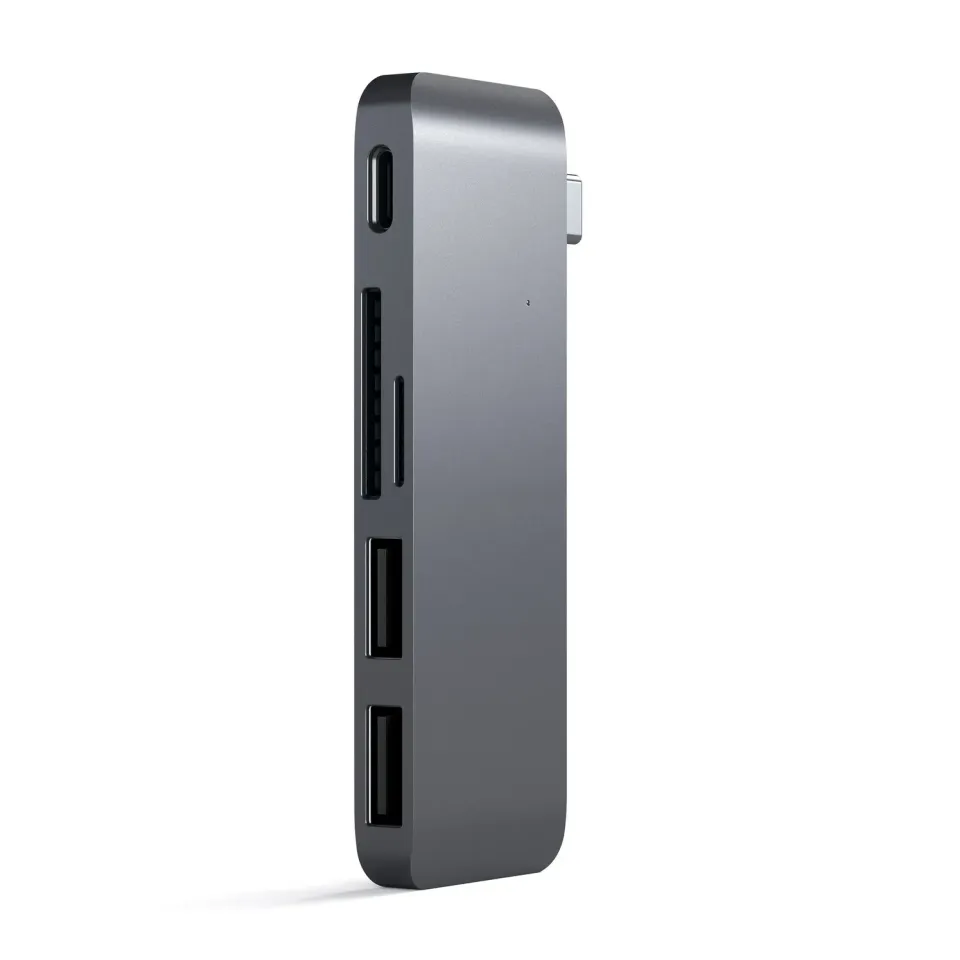 Satechi Type-C Pass-Through hub USB-C gri spatial