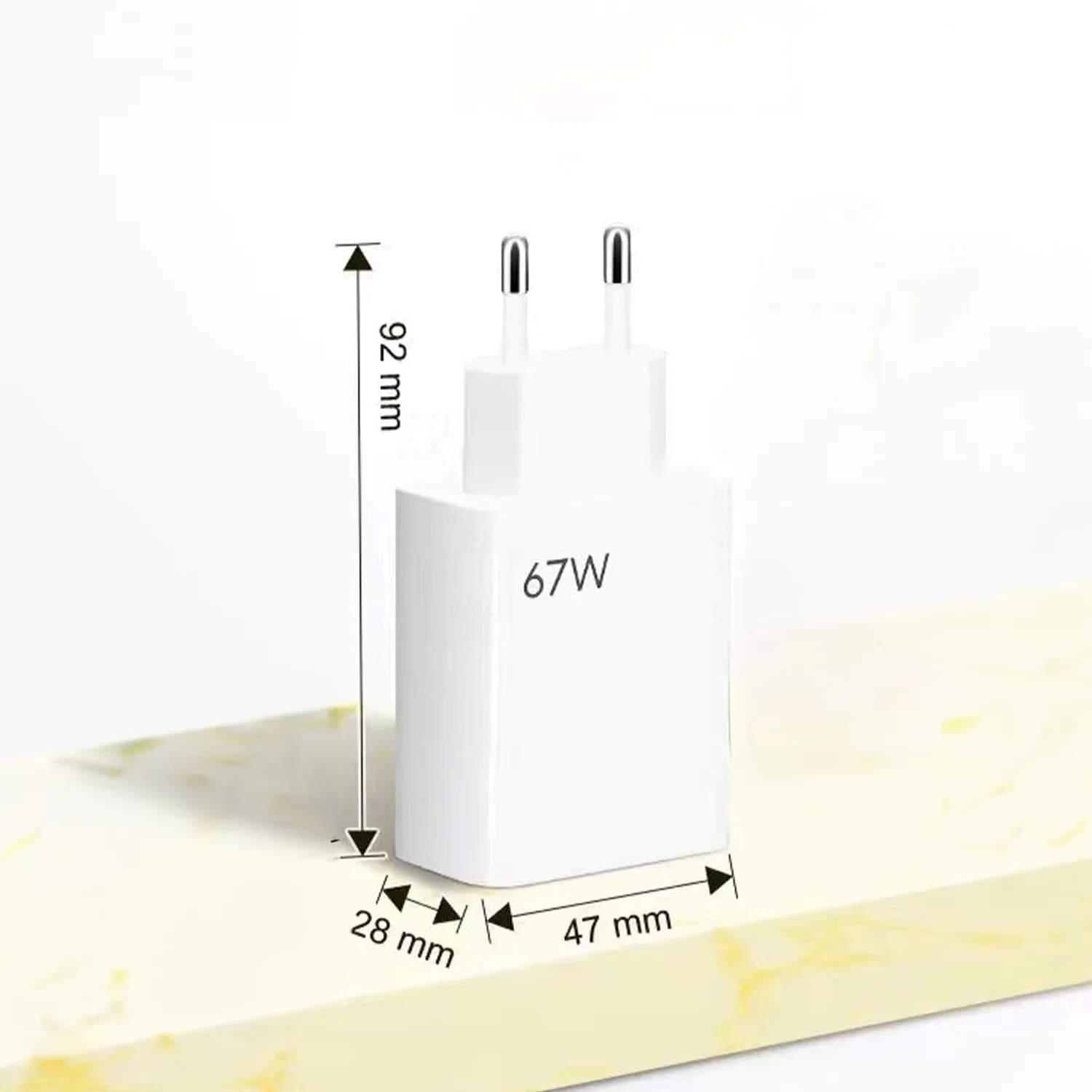 Timebox Încărcător rețea 67W 2 porturi alb fast charge