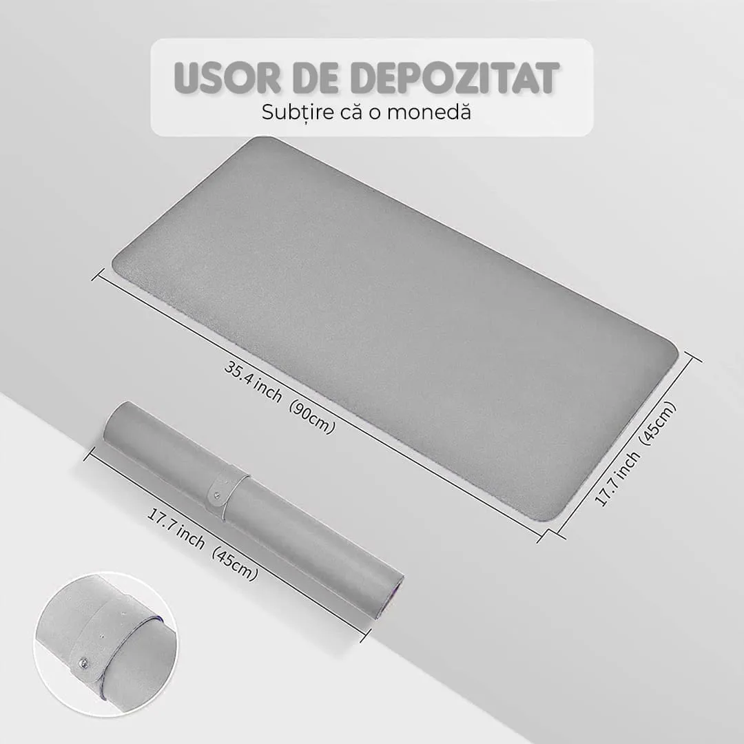 Timebox Mousepad Office XXL 90x45cm Negru Impermeabil Cusut