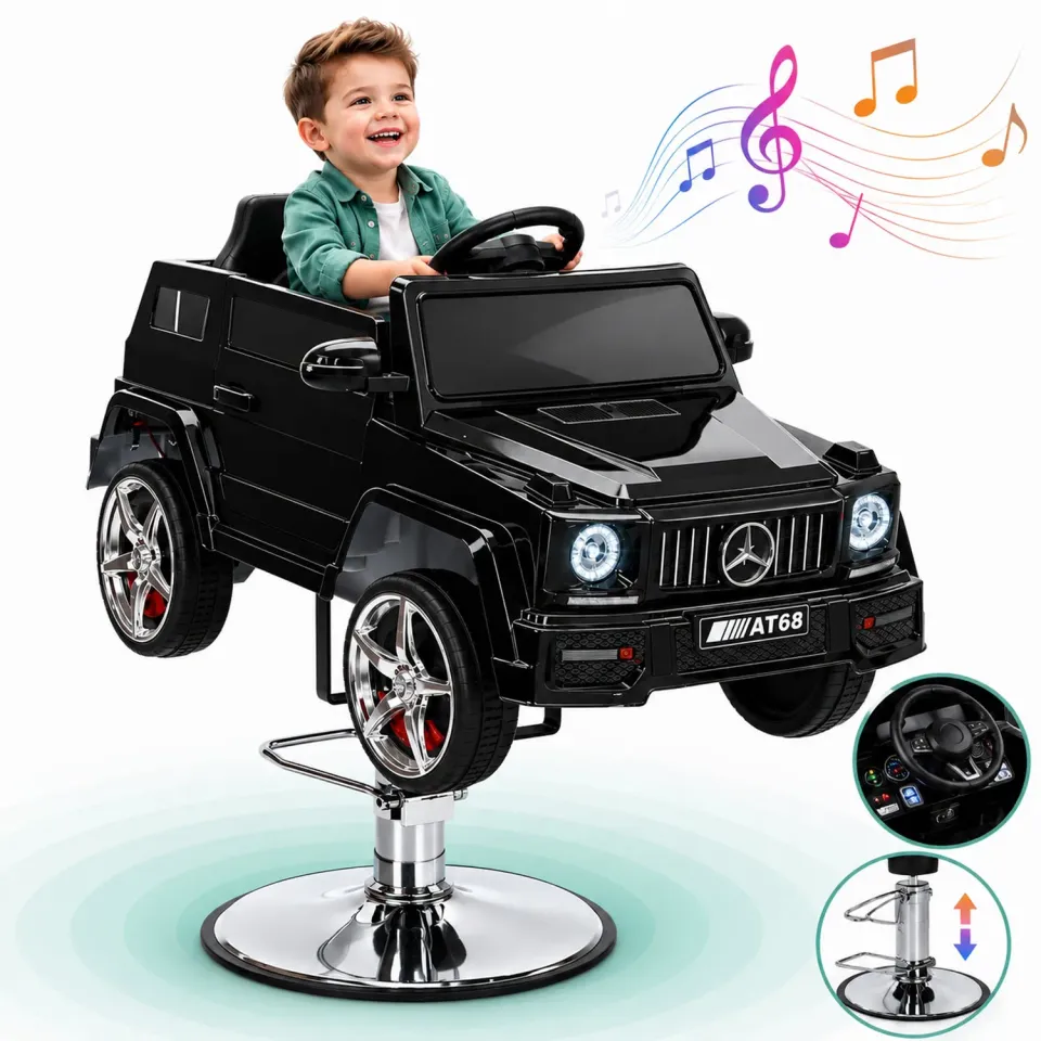 Timebox G-Class scaun frizerie copii negru cu bluetooth
