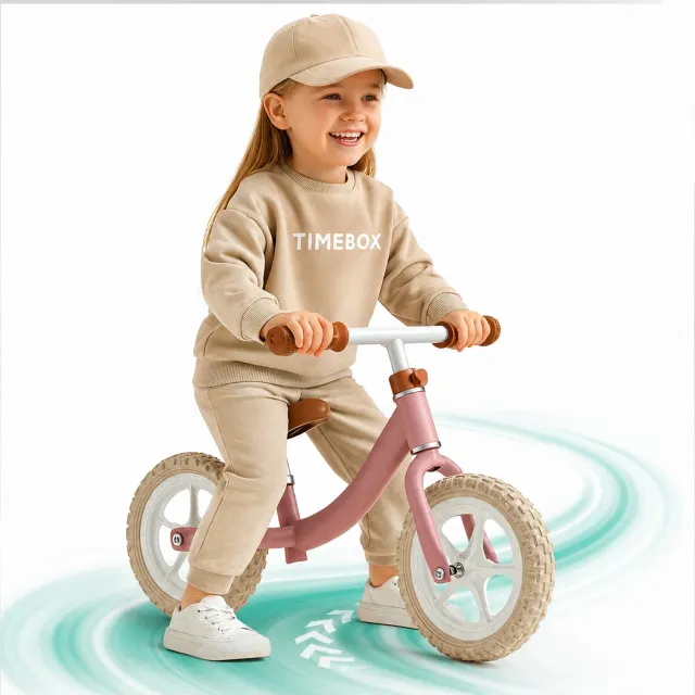 Timebox bicicletă echilibru fără pedale 12/14 inch roz