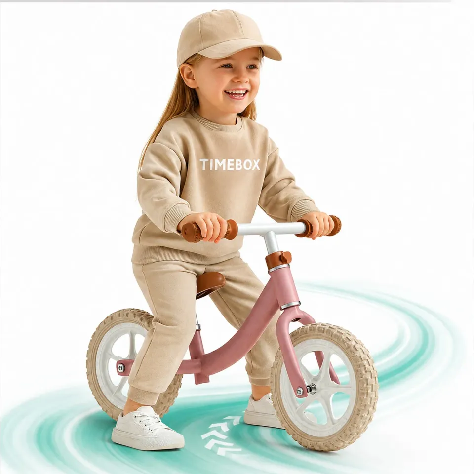 Timebox bicicletă echilibru fără pedale 12/14 inch roz