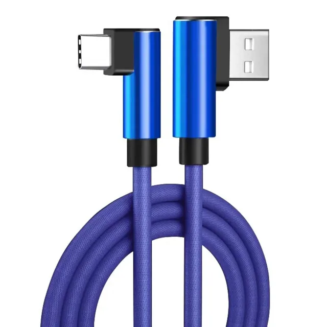 Timebox Cablu USB la Type-C 3m Albastru 90 Grade