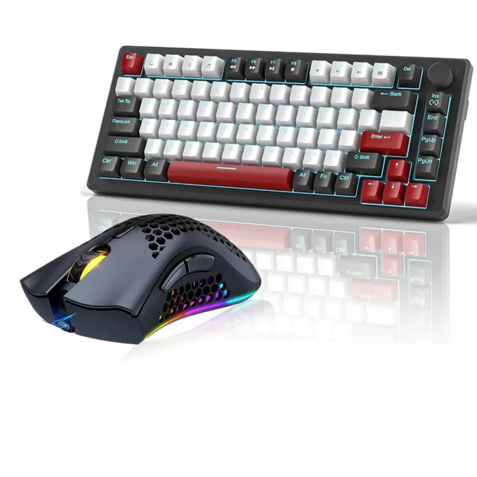 Timebox Red Switch 75% set gaming wireless negru