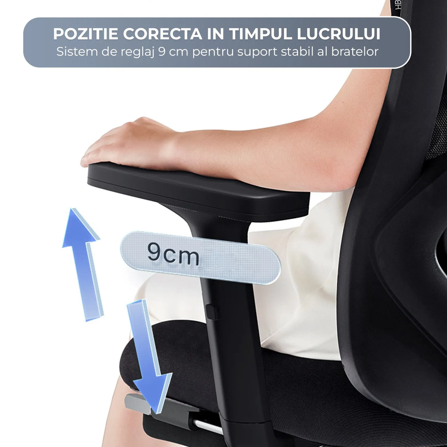 Timebox Ergonomic scaun birou negru mesh