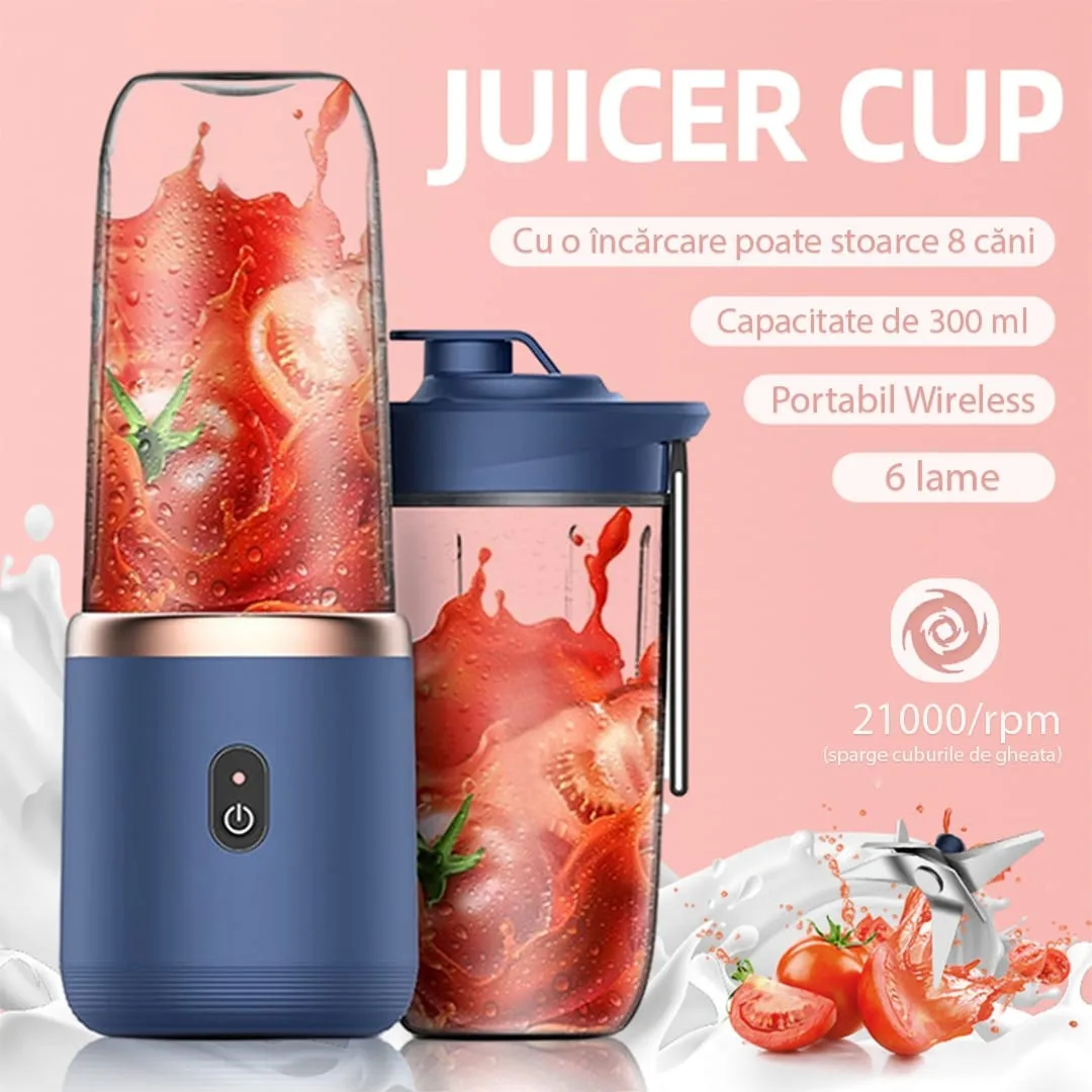 Timebox Mini blender portabil 400ml Albastru wireless