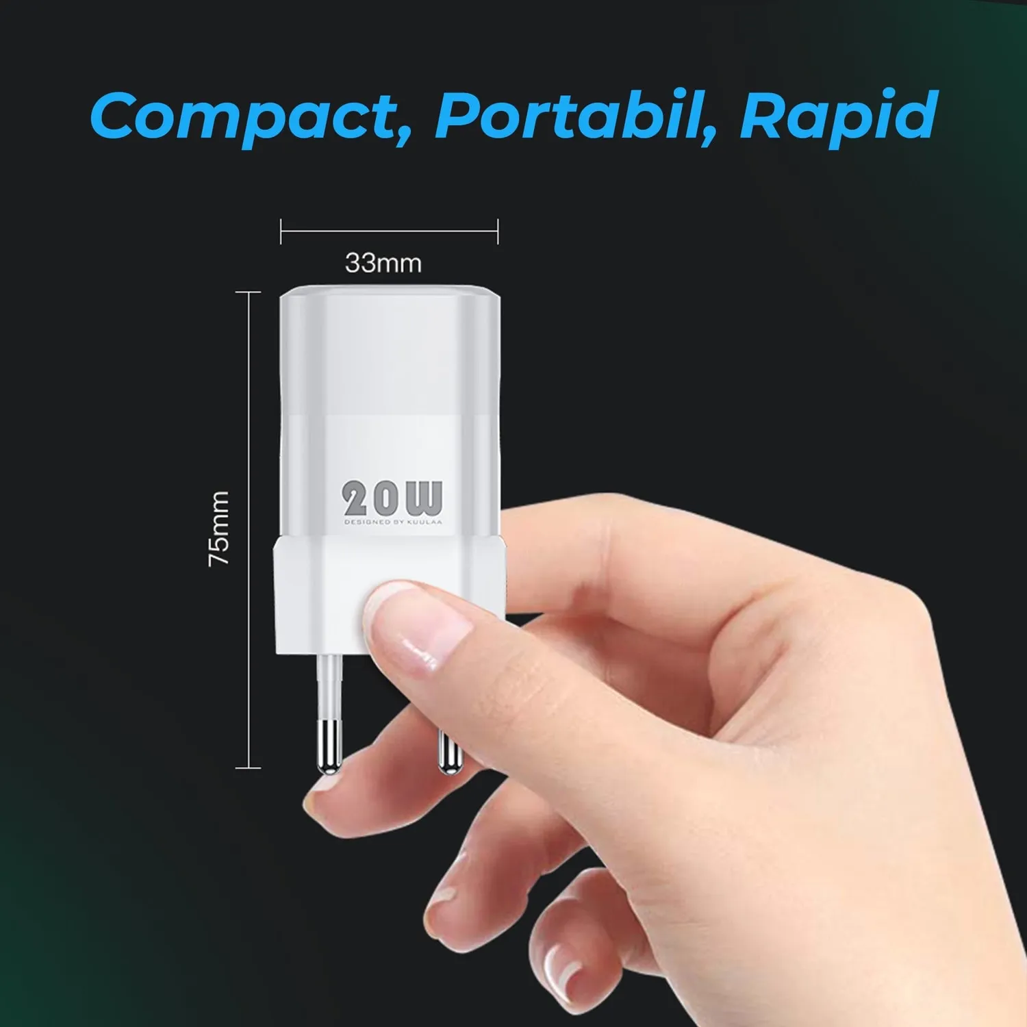 Timebox Încărcător rețea 20W 2 porturi alb fast charge