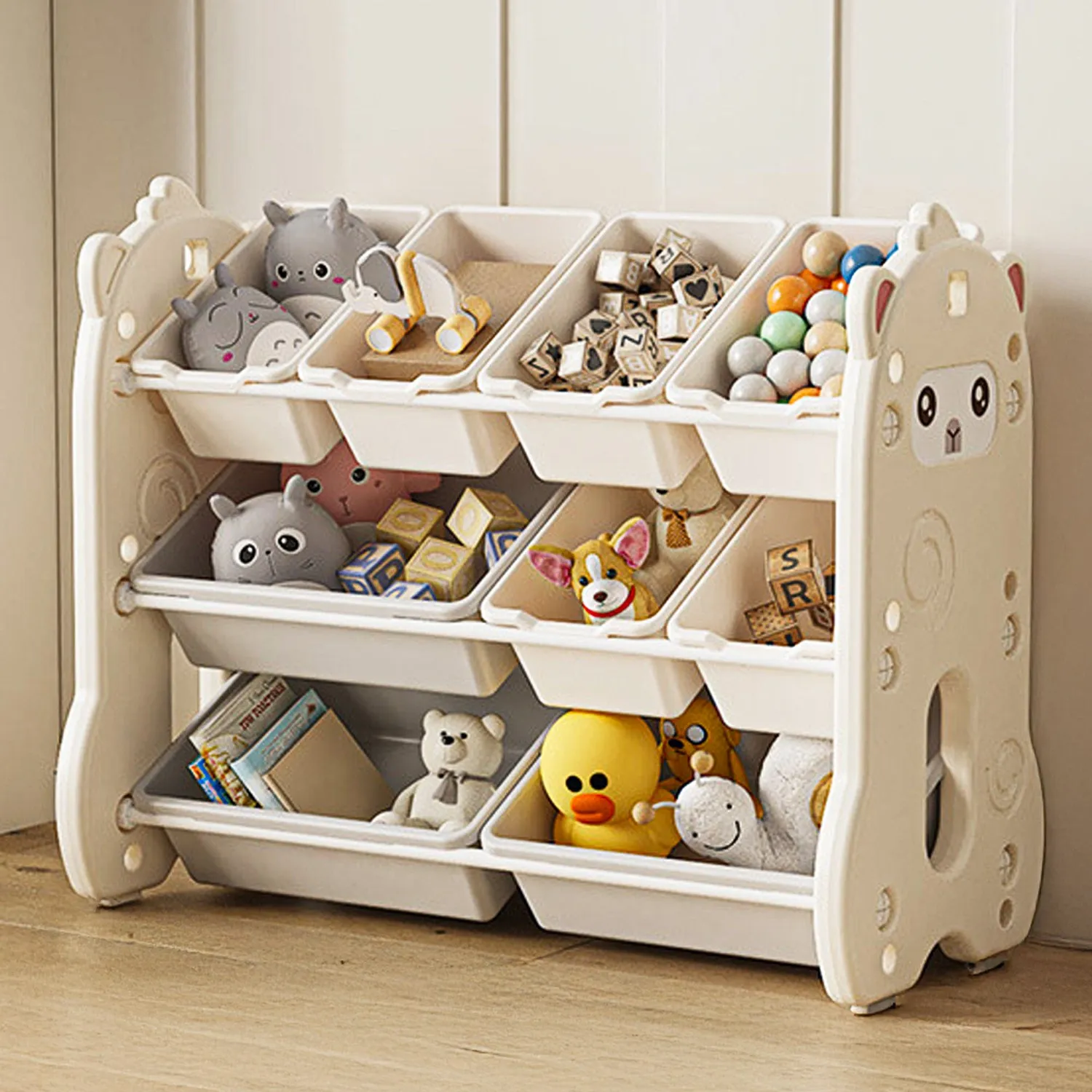 Timebox Alpaca dulap jucarii bej modular cu sertare mari