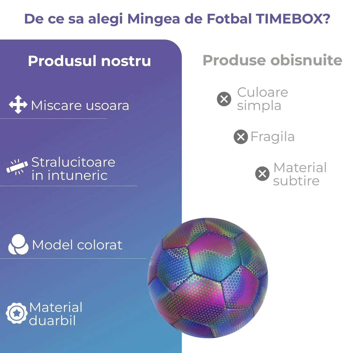 Timebox Minge Fotbal PU Night Glow Reflexie Laser Verde