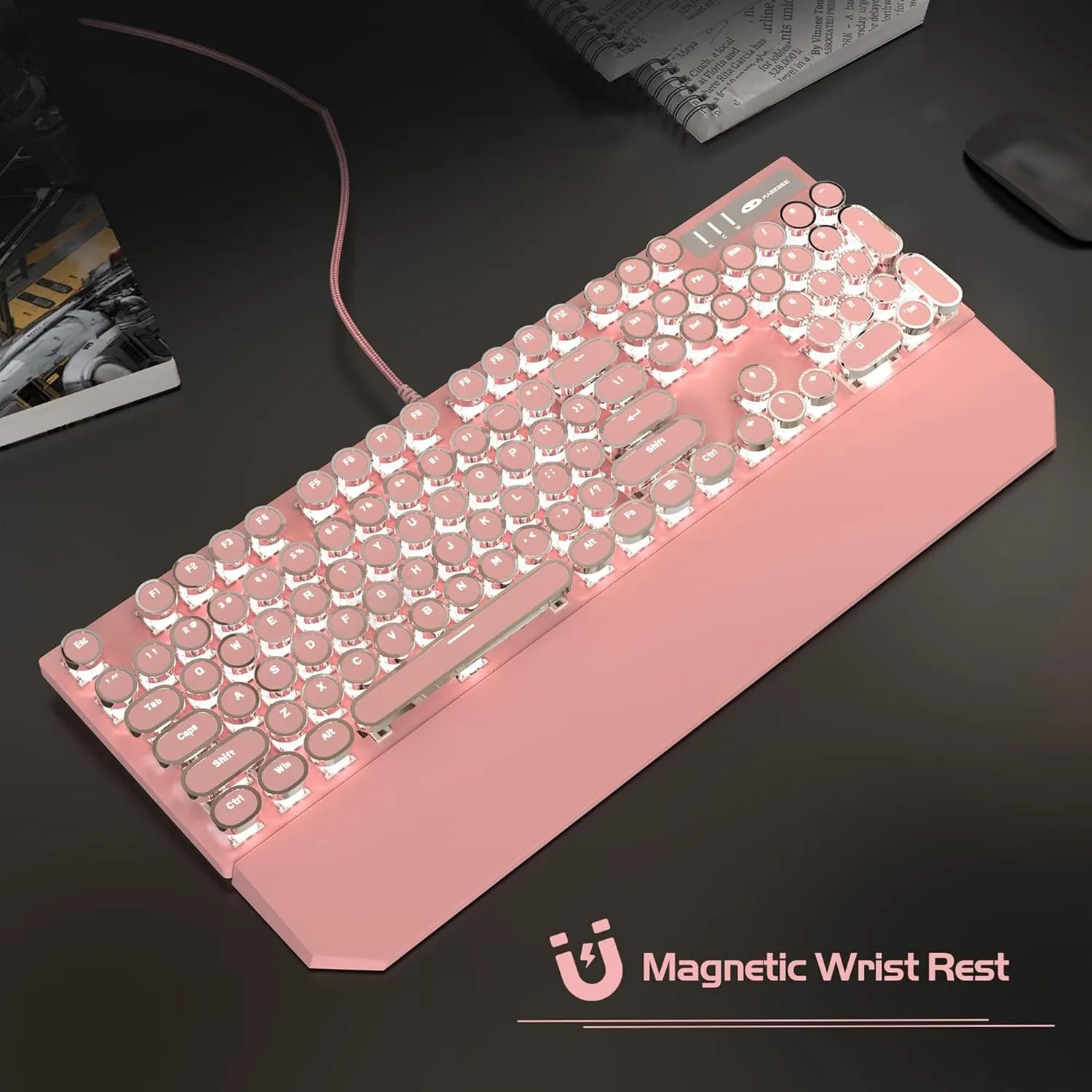 Timebox Blue Switch tastatura mecanica gaming LED roz