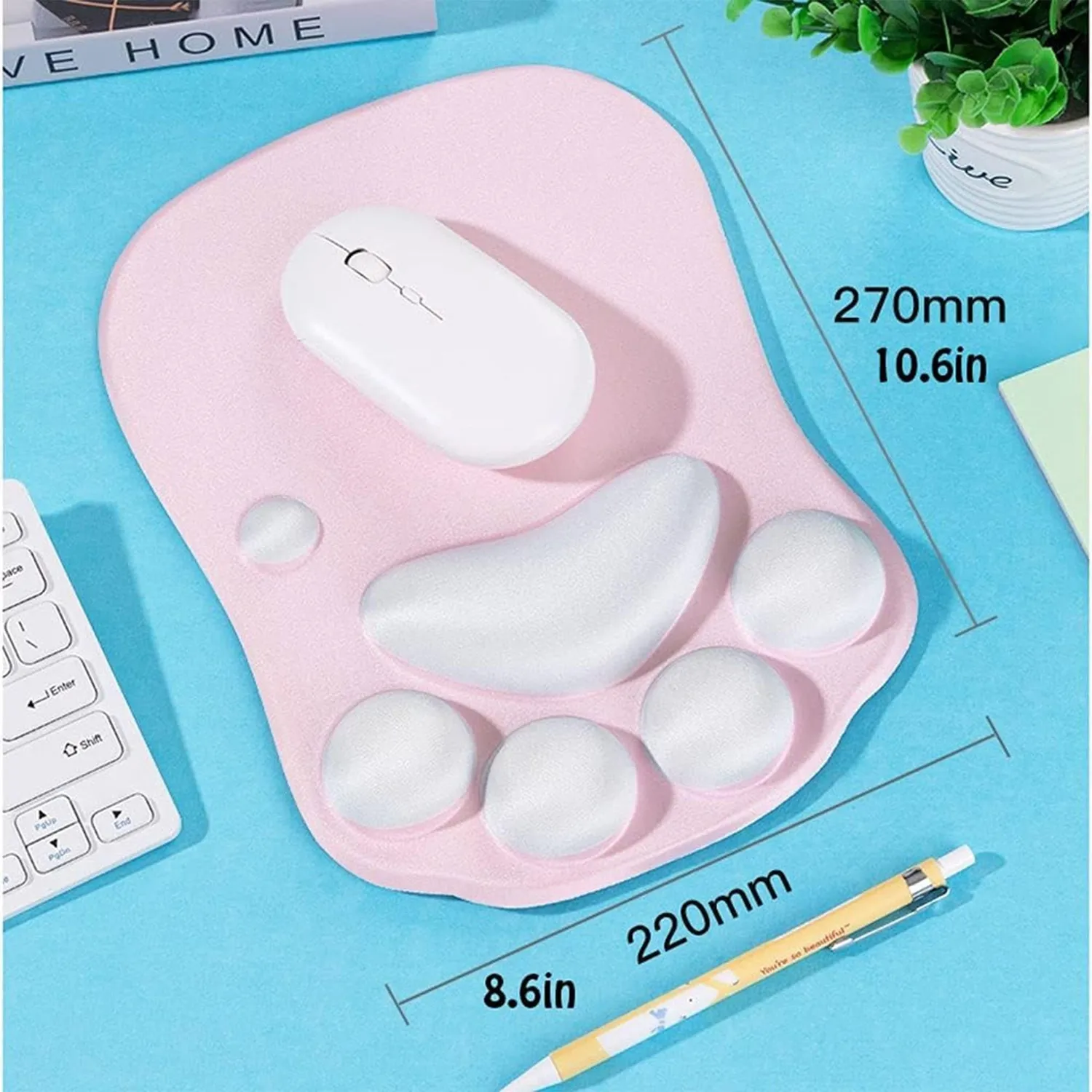 Timebox mousepad ergonomic roz suport incheietura