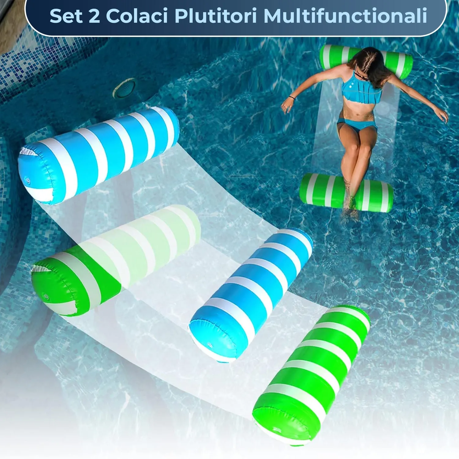 Set Timebox 2 saltele gonflabile 4-in-1 verde