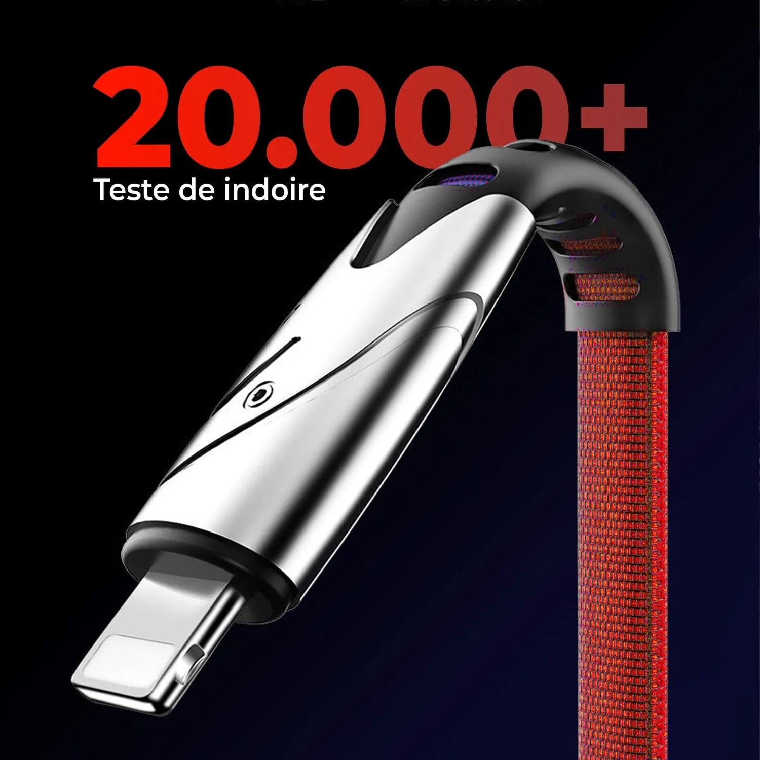 Timebox 3 in 1 cablu incarcare rapida 120W 1,2m rosu deschis