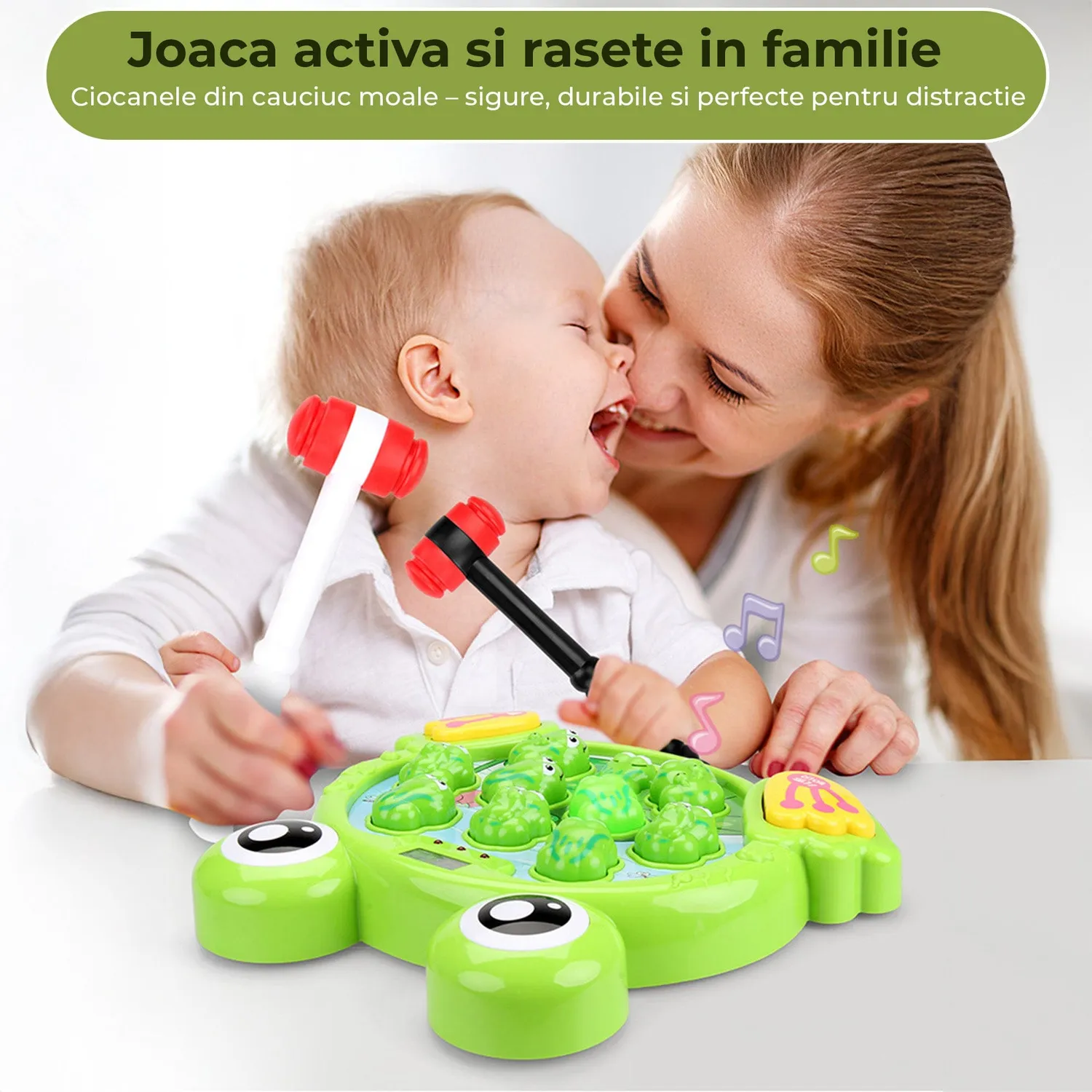 Timebox joc Loveste Broscuta interactiv verde 2 ciocanele