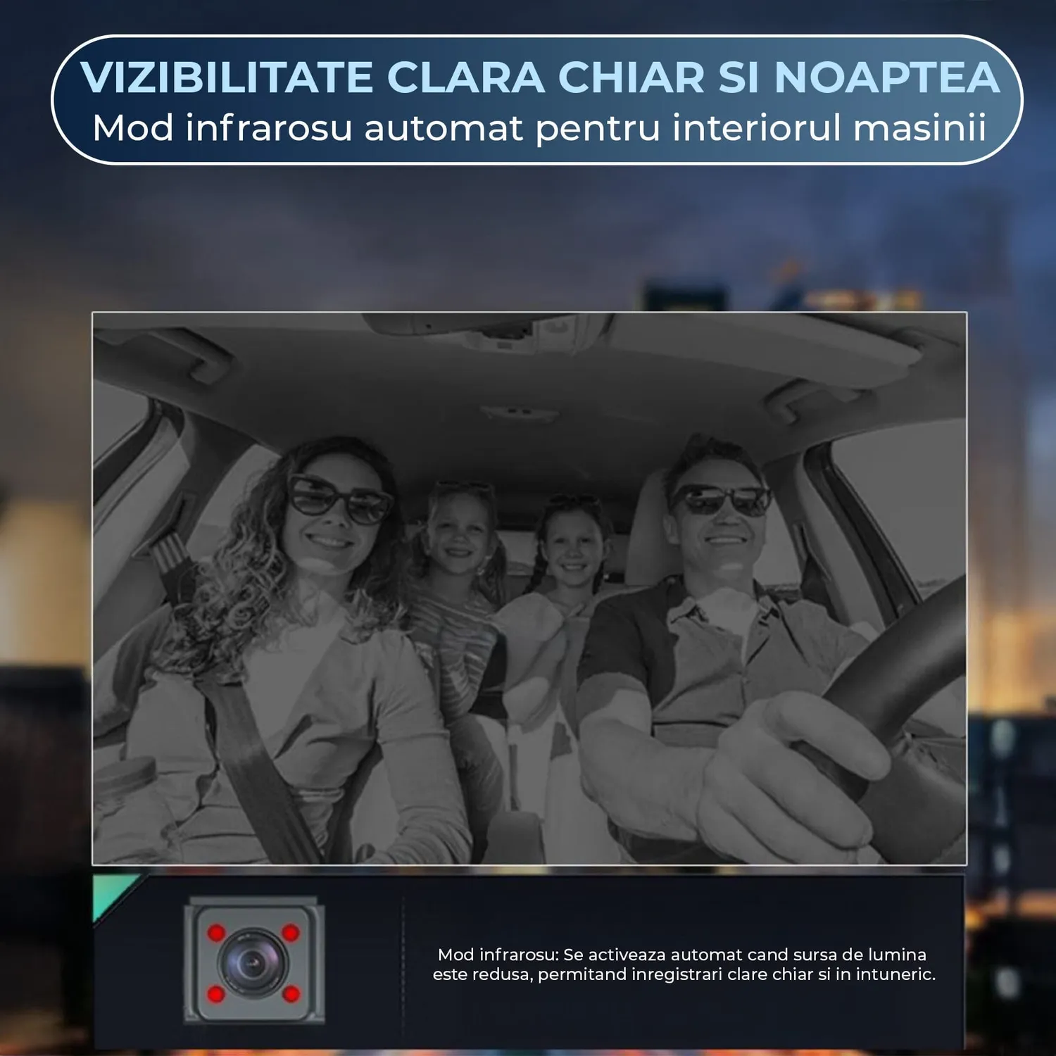 Cameră auto Timebox Full HD 1080p 170° tactilă