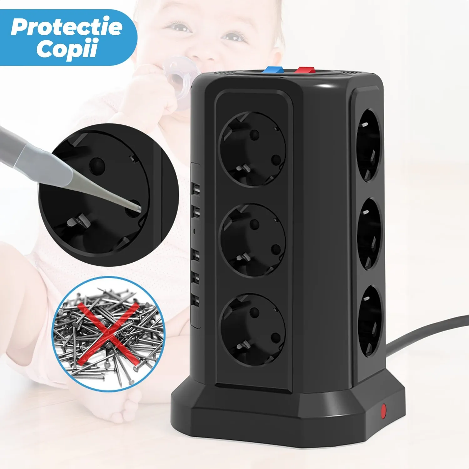 Timebox Prelungitor Turn 12 Prize 5 USB Negru