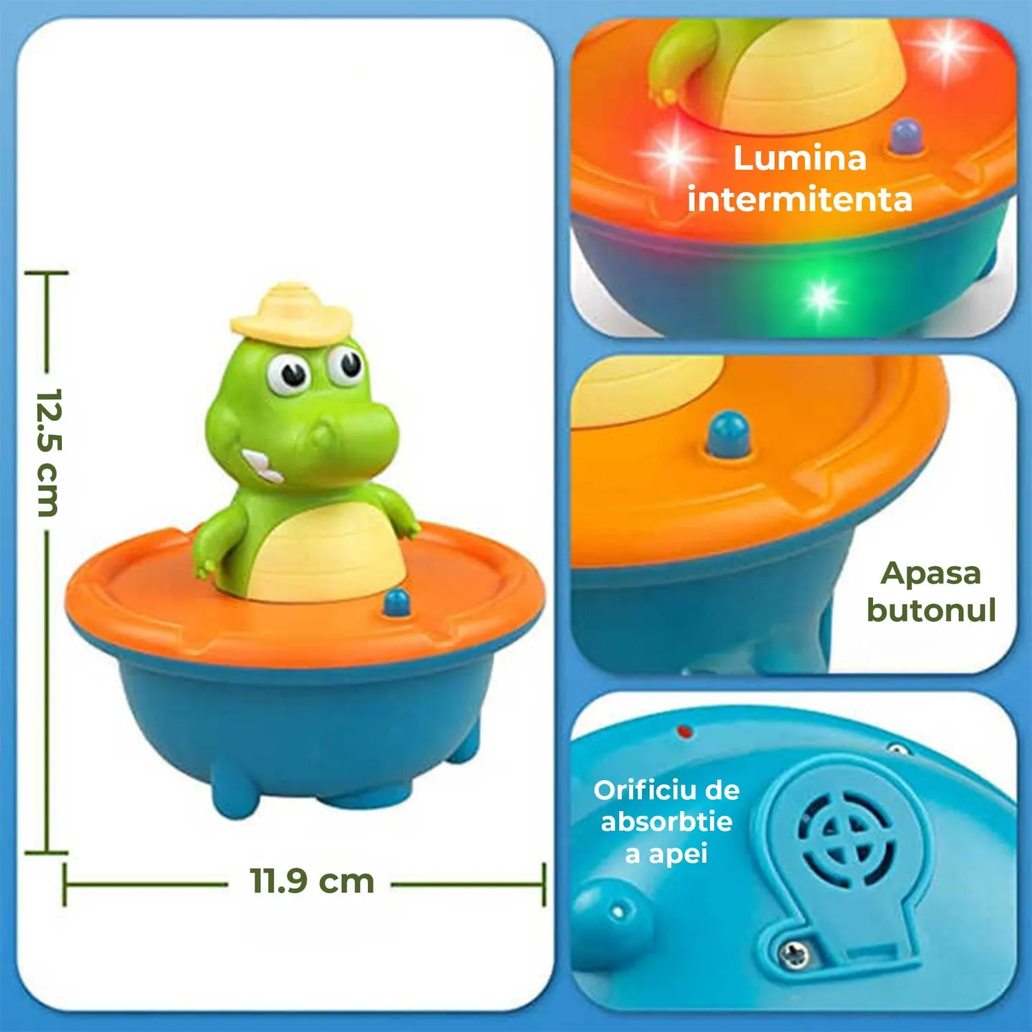 Timebox Jucarie Baie Crocodil Dus 3-7 ani Pulverizare