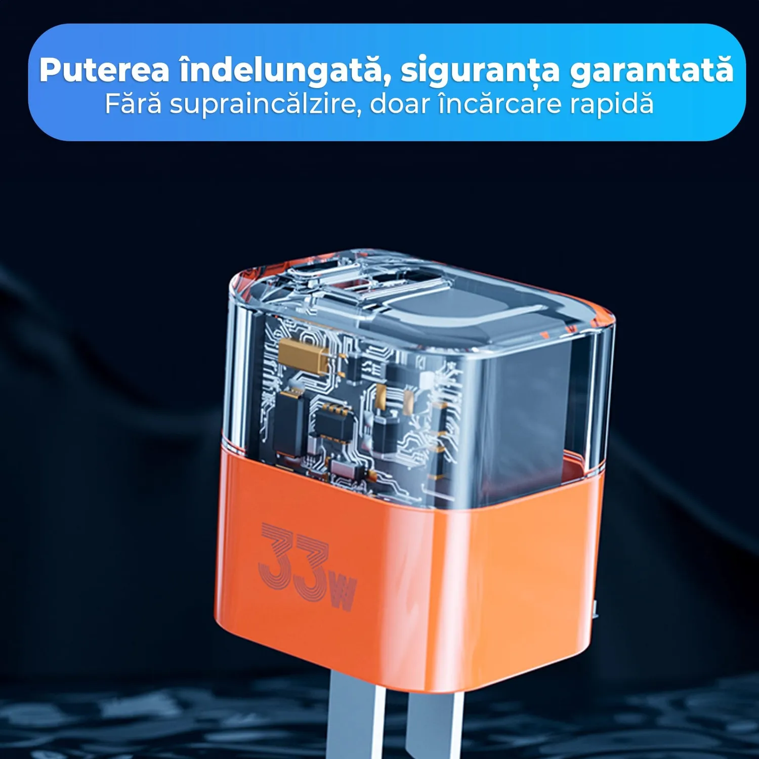Timebox 33W incarcator retea 2 porturi alb fast charge