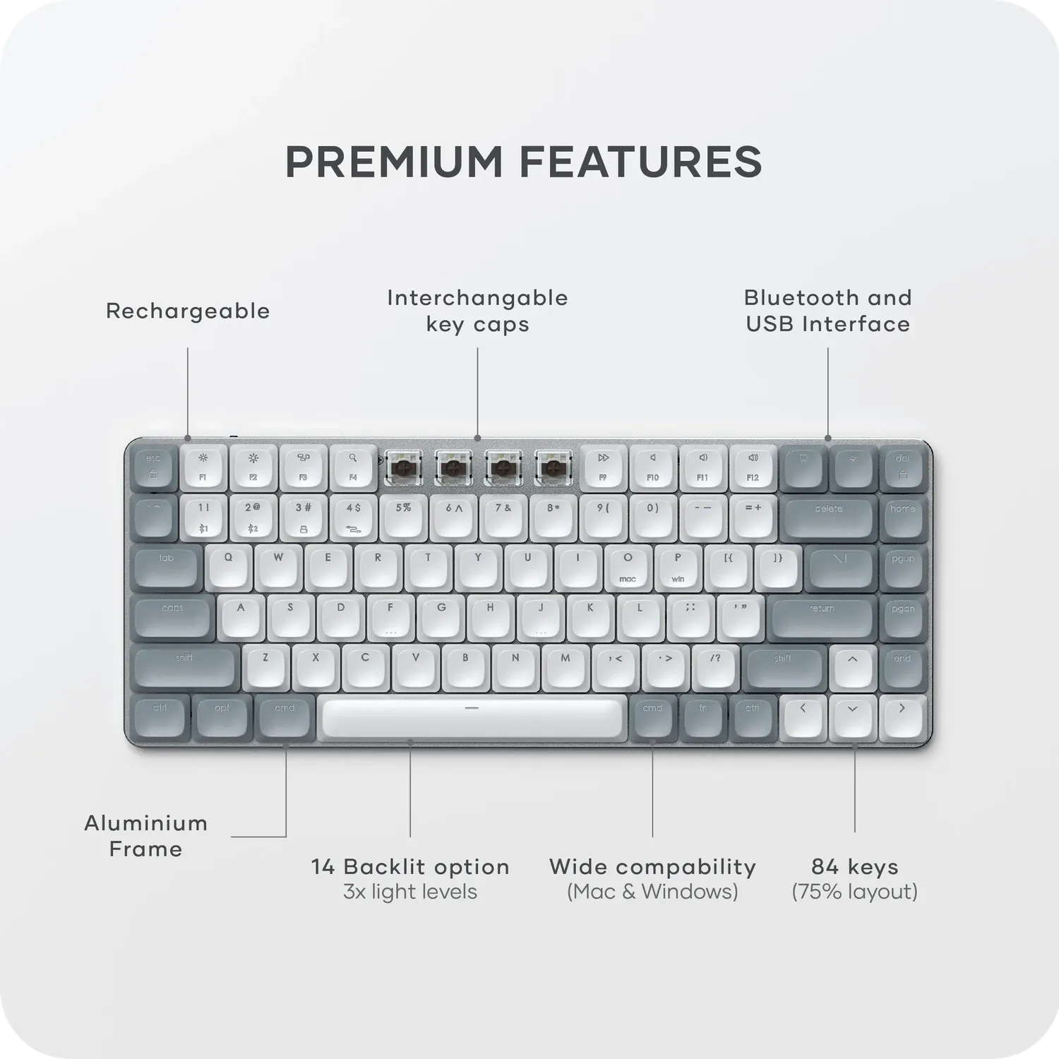 Satechi SM1 Slim Mechanical Backlit Bluetooth Keyboard tastatura