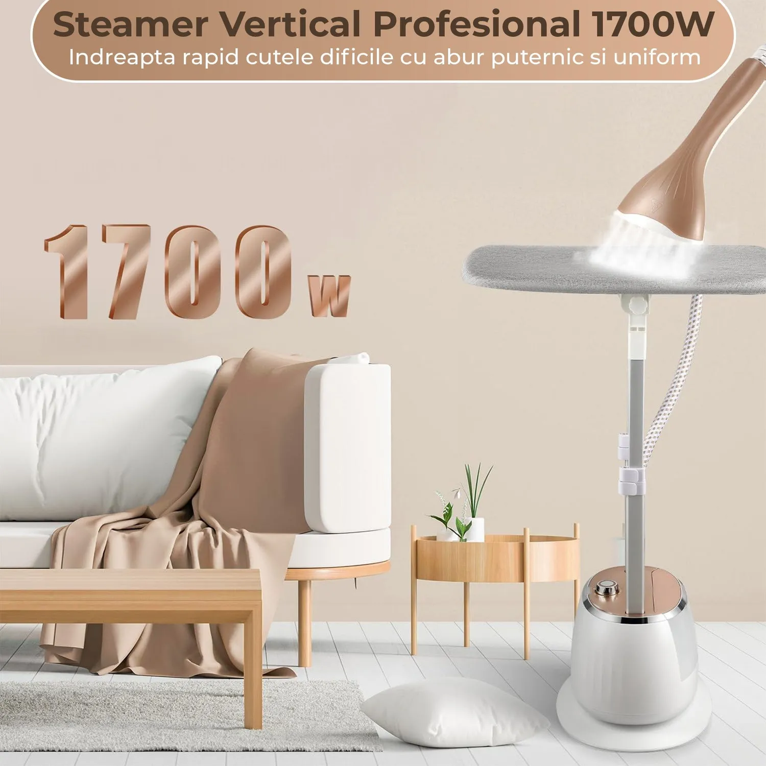 Timebox Steamer Vertical 1700W 1,6L alb 10 niveluri