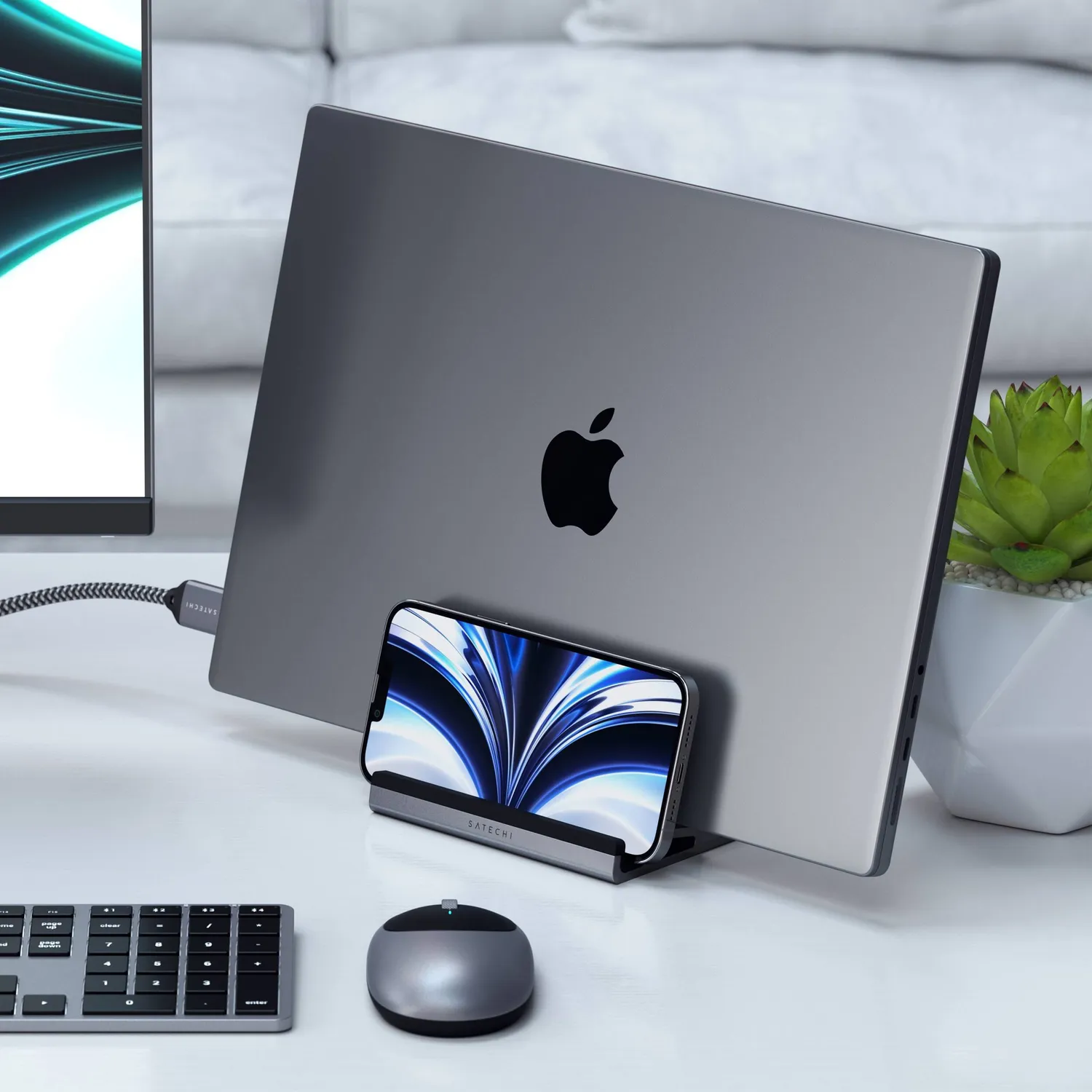 Satechi Dual Vertical Laptop Stand stand laptop Space Gray dublu