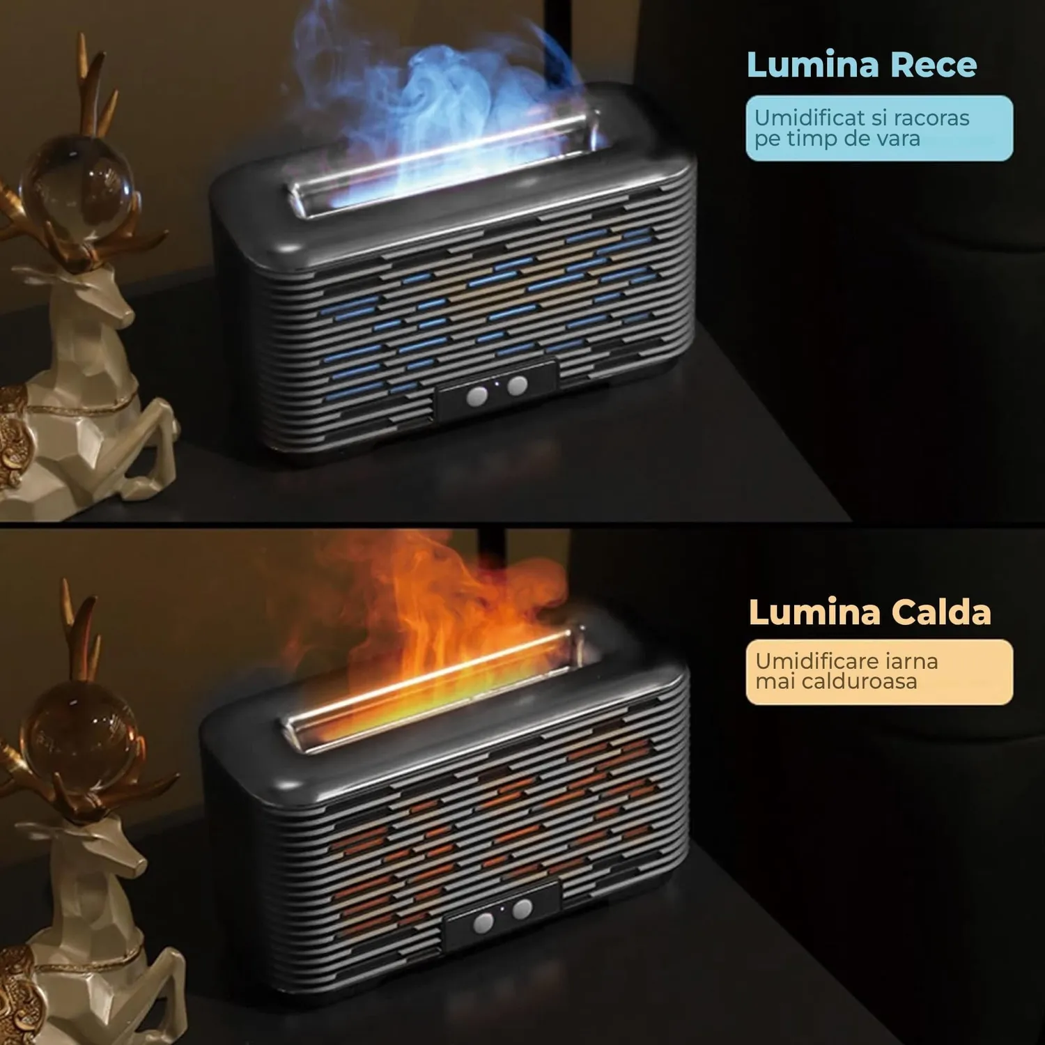 Timebox 350ml umidificator aromaterapie difuzor gri