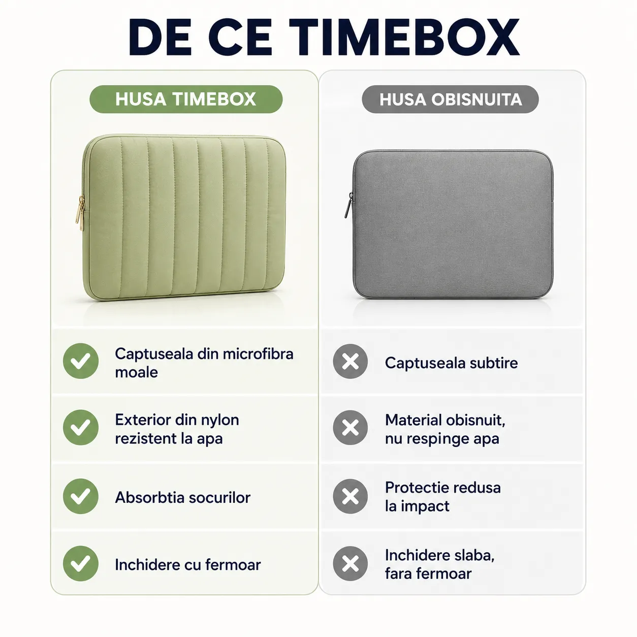 Timebox husă laptop 16 inch verde nylon impermeabilă
