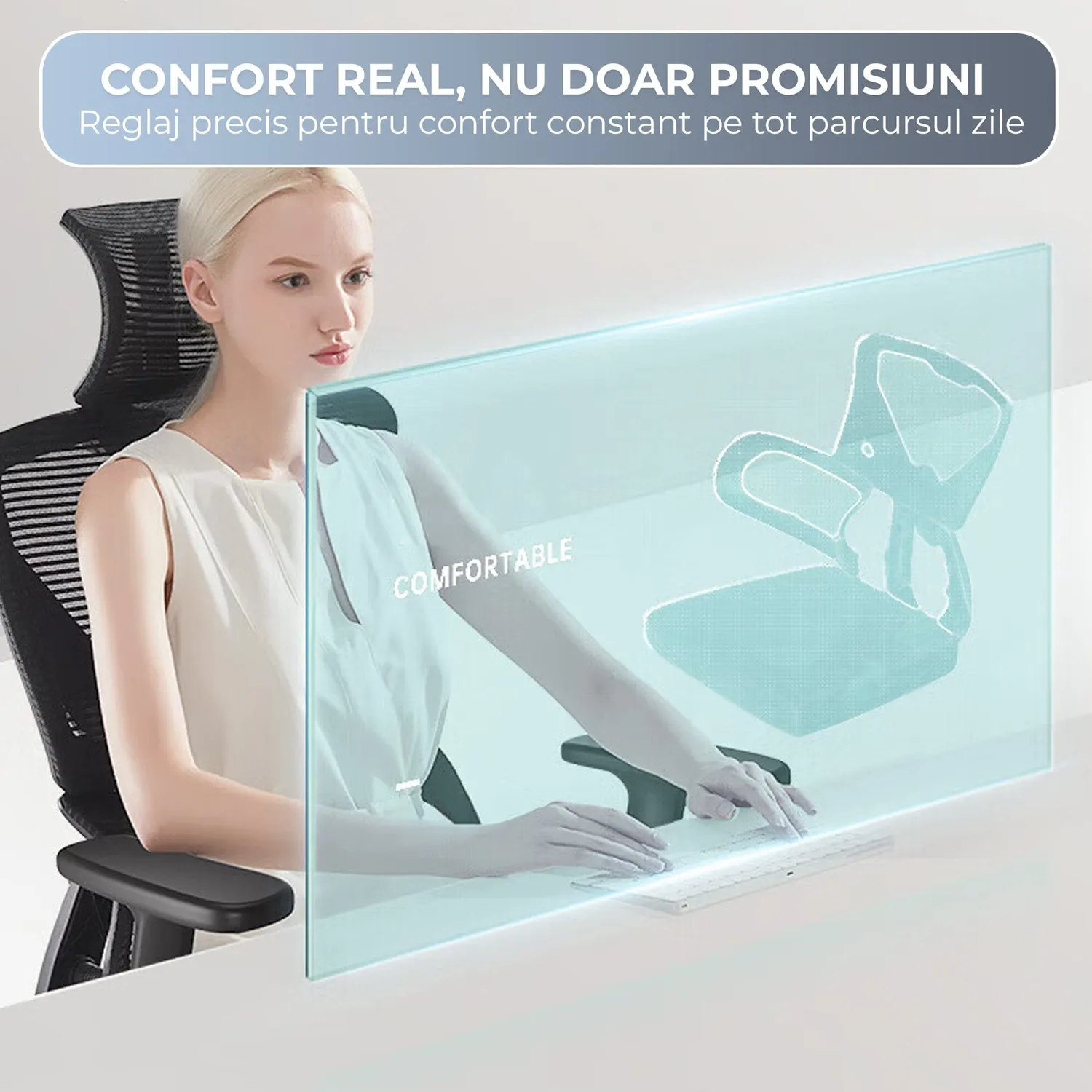 Scaun birou Timebox mesh negru reglabil