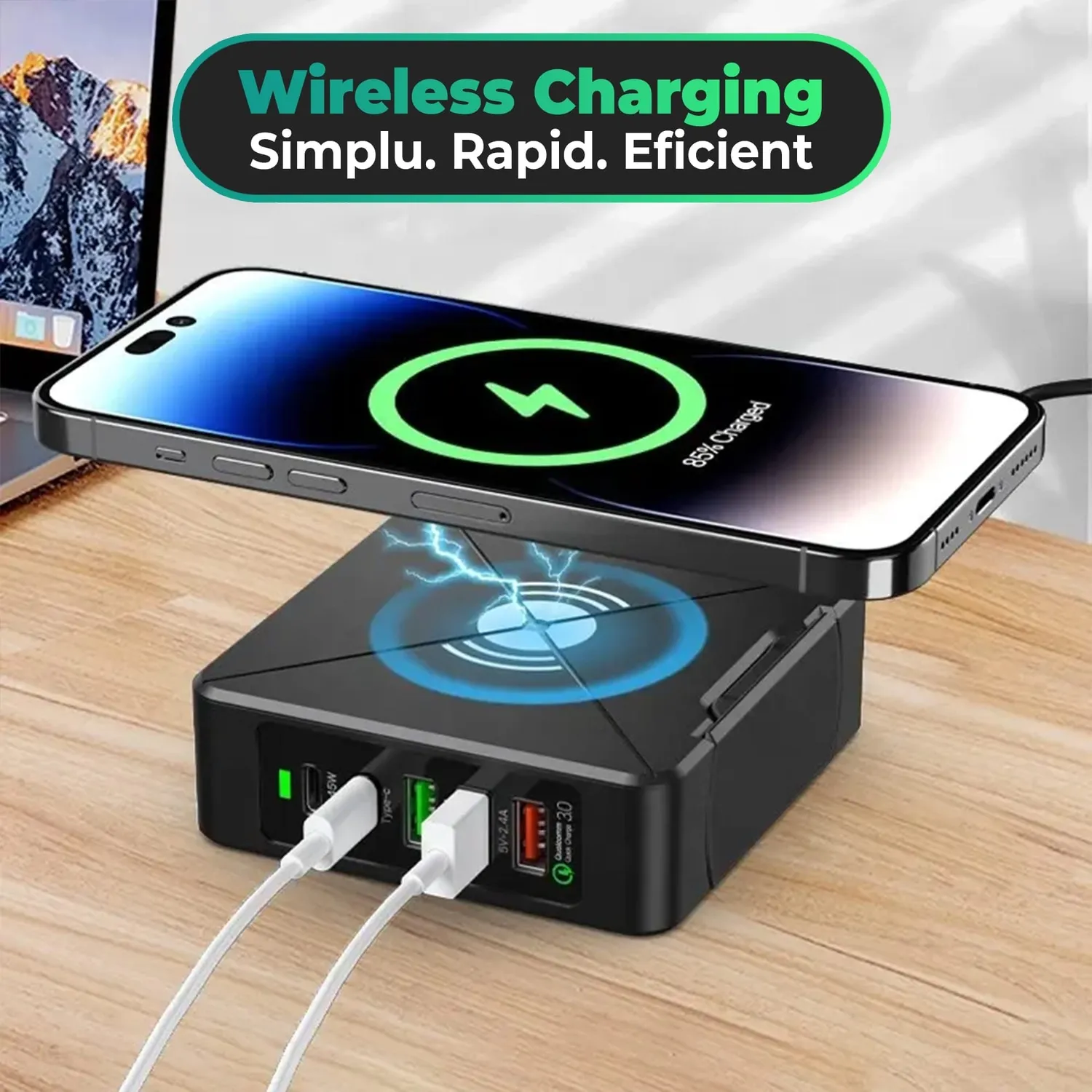 Timebox Incarcator Retea 5 Porturi 75W USB Type-C Negru