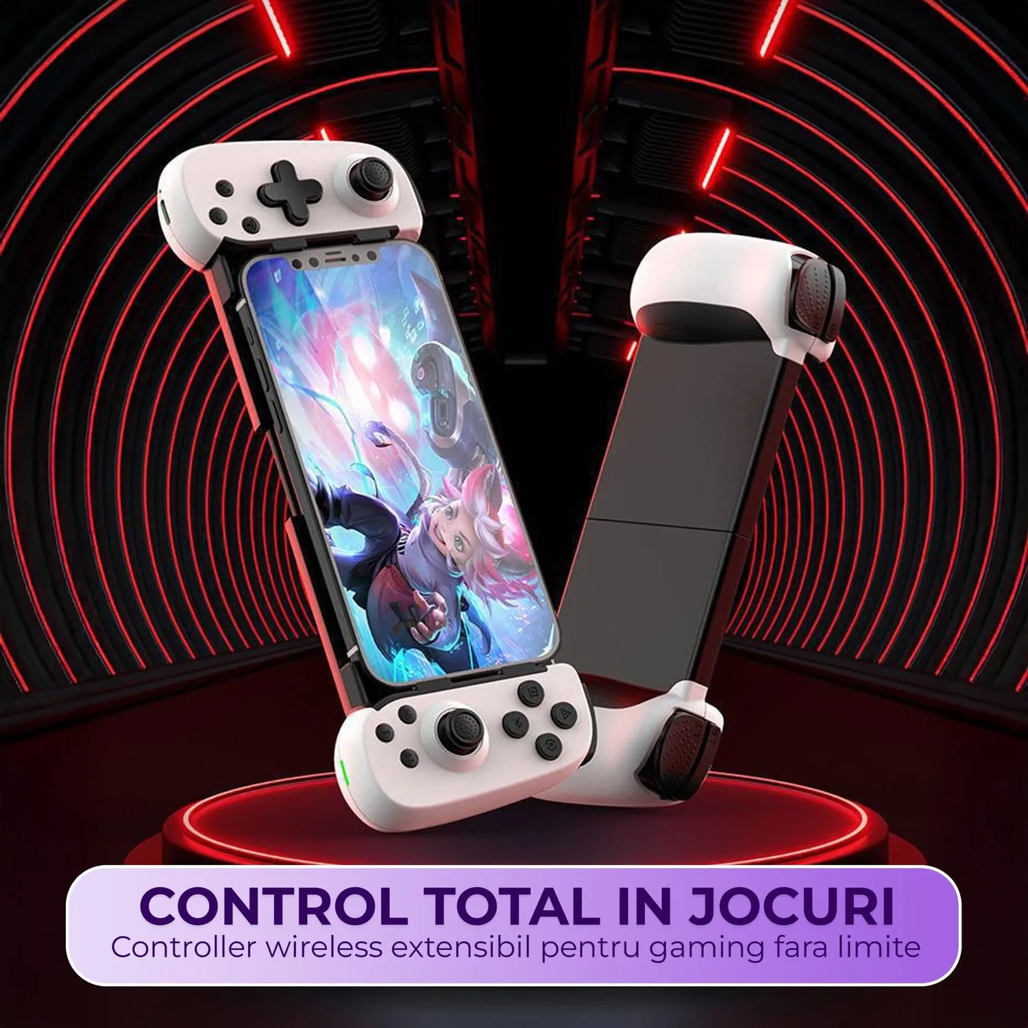 Timebox Gamepad Controller Wireless Bluetooth 5.0 Alb Hall