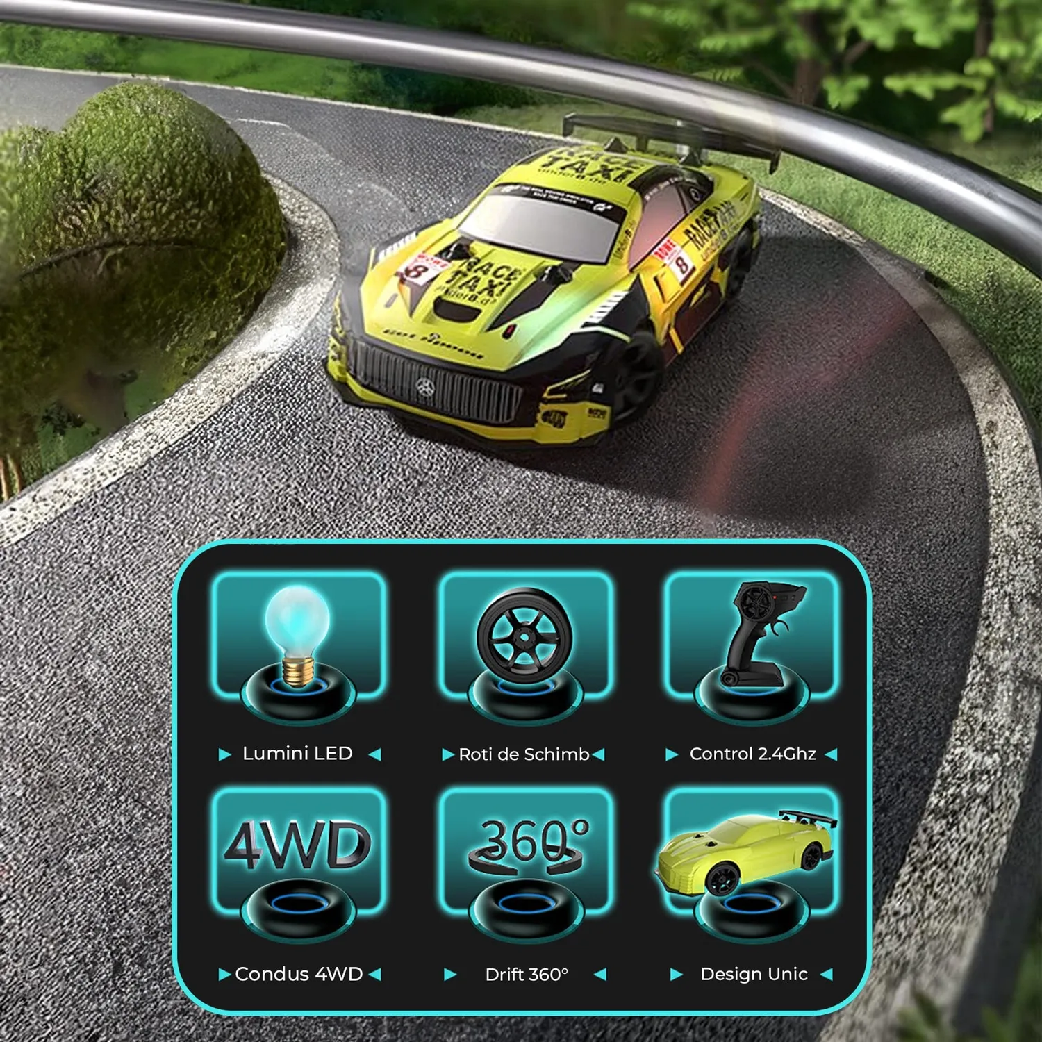 Timebox Drift Car 1:20 masina RC verde lime