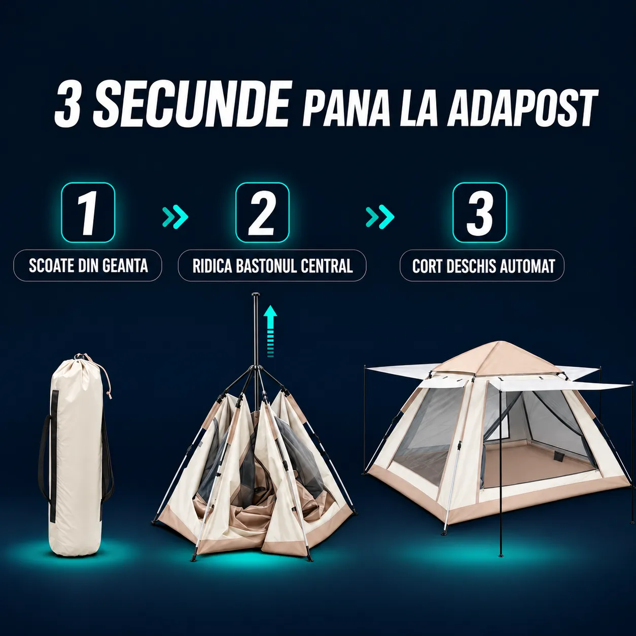 Timebox Pop-Up cort camping 240x240 cm 3-6 persoane