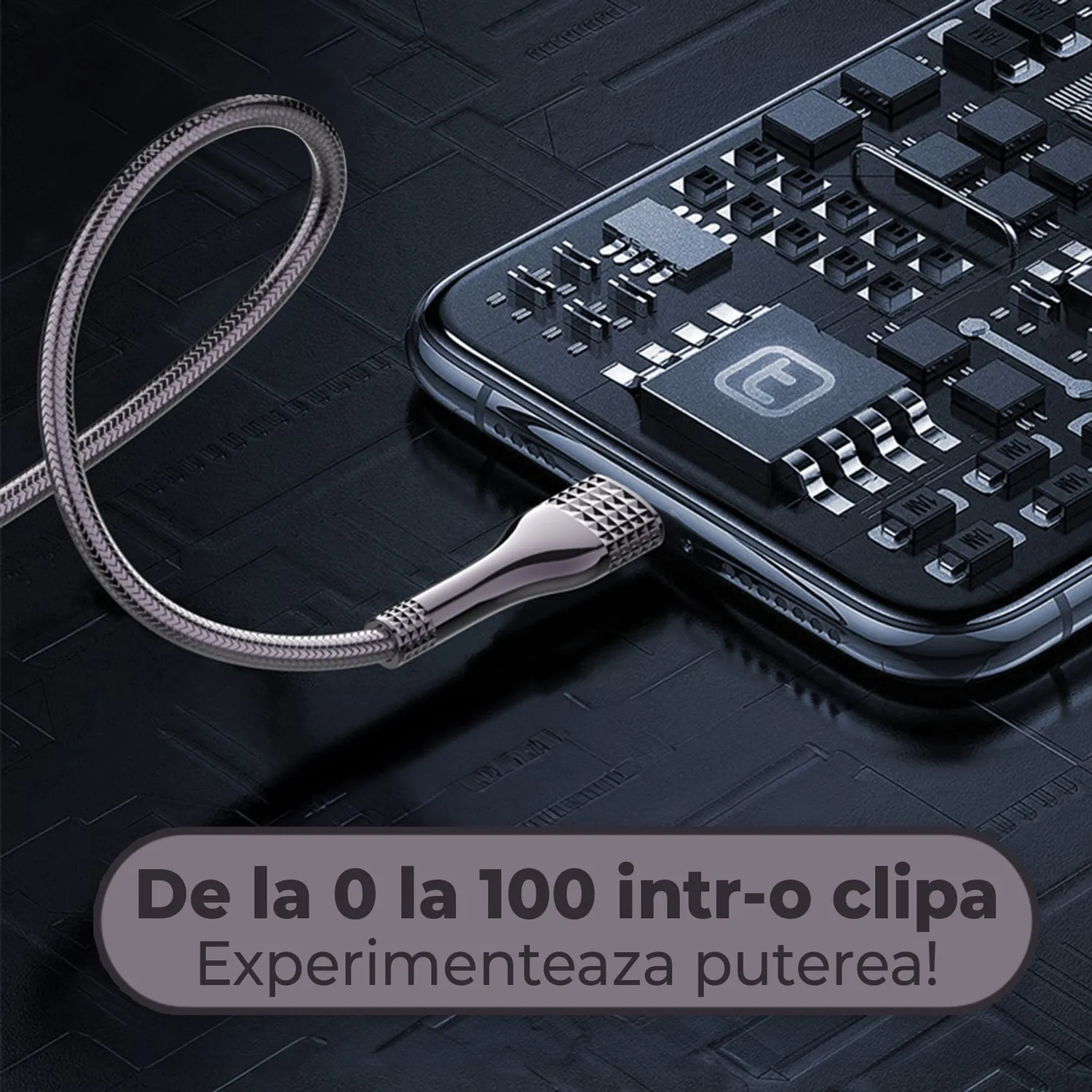 Timebox USB-C Lightning cablu incarcare 30W negru 1m