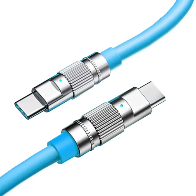 Timebox cablu incarcare USB-C la Type-C 60W albastru