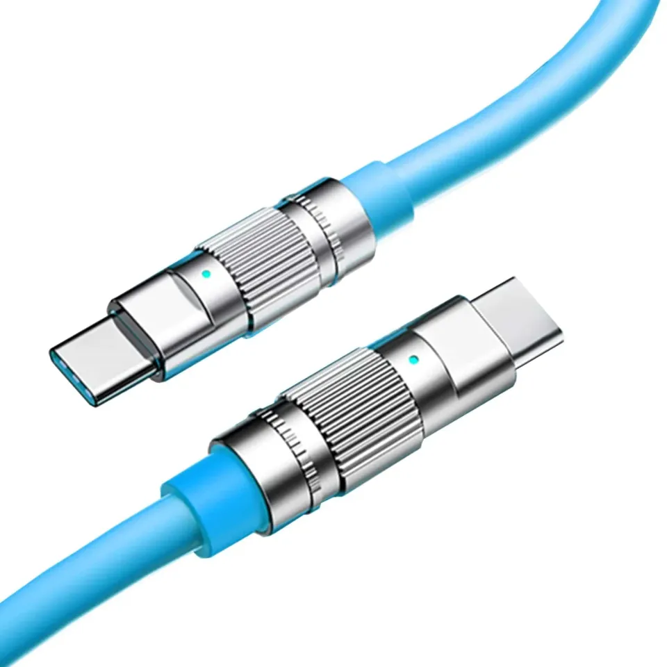 Timebox cablu incarcare USB-C la Type-C 60W albastru
