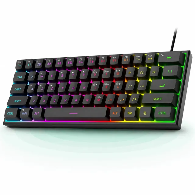 Timebox TS91 Tastatură gaming 60% RGB neagră waterproof