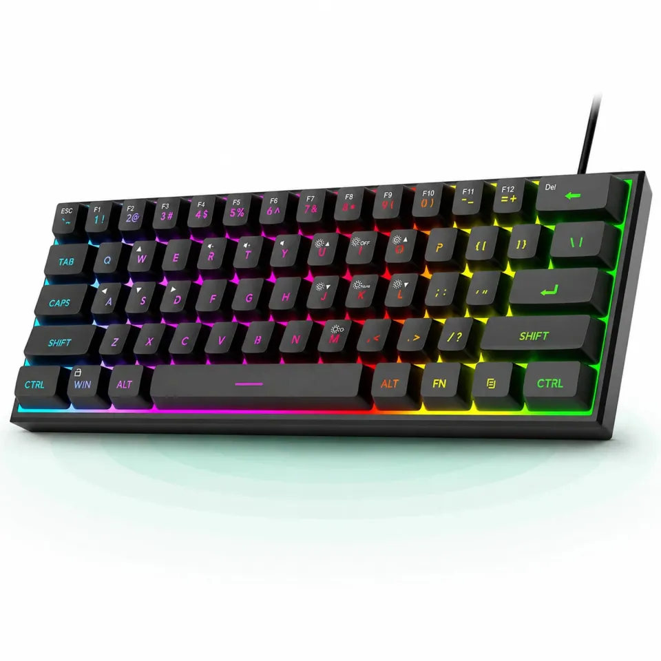 Timebox TS91 Tastatură gaming 60% RGB neagră waterproof