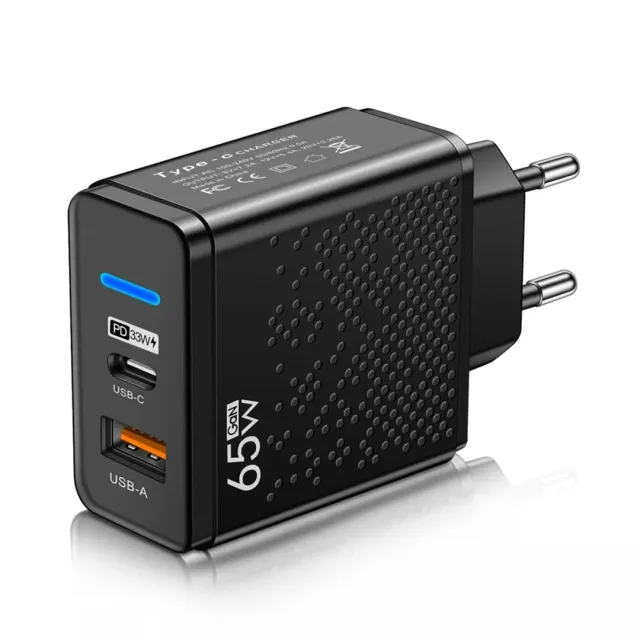 Timebox Incarcator Retea 65W USB Type-C LED 2 Porturi