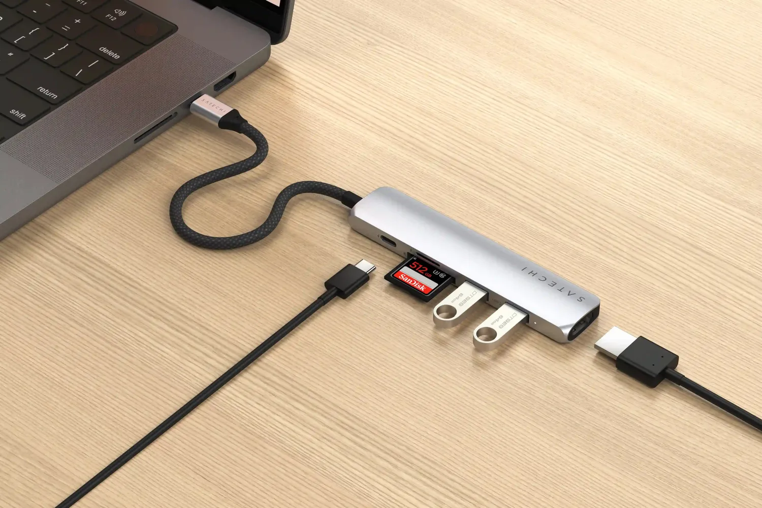 Satechi 6-in-1 Slim adaptor multiport USB-C HDMI 4K