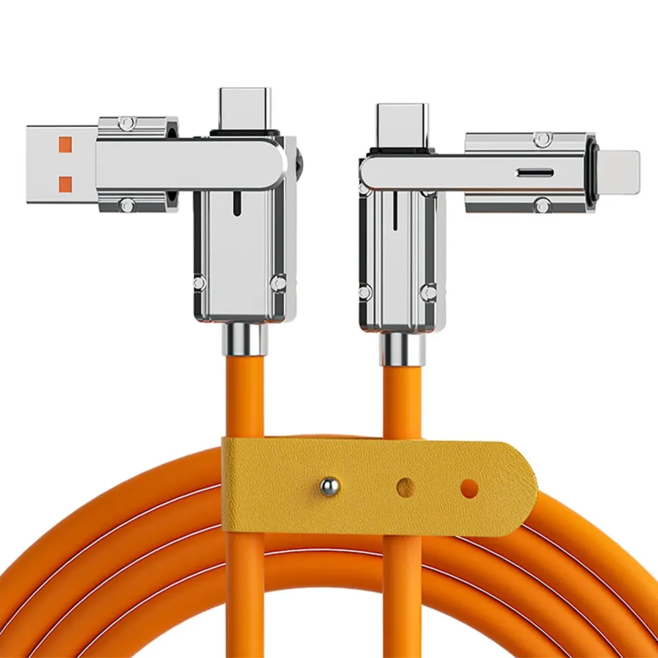 Timebox 4 in 1 cablu incarcare 1,2m 120W portocaliu