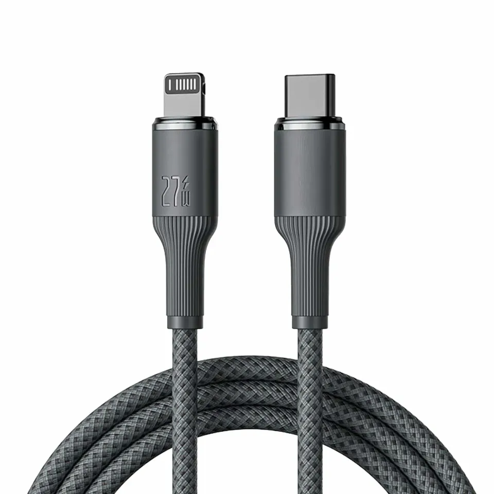 Timebox cablu USB-C Lightning 27W 1,8m negru fast charge