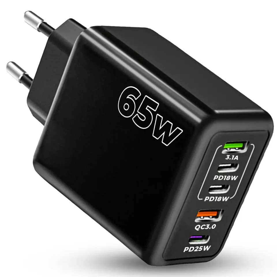 Incarcator retea Timebox 65W 5 porturi negru fast charge