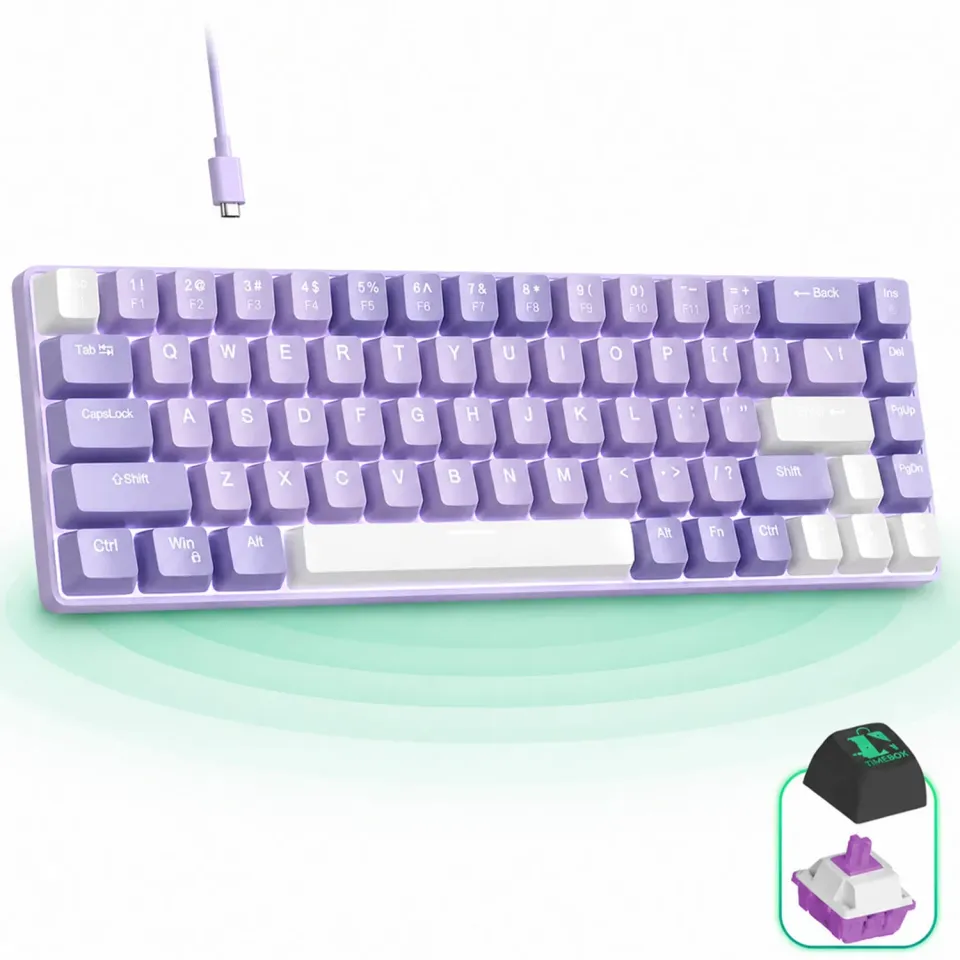 Tastatura gaming Timebox 60% Violet Switch mov